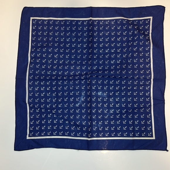 Vintage Angkor Bandana Scarf Royal Blue/White 21” x 21” (53cm x 53cm) - Picture 3 of 7